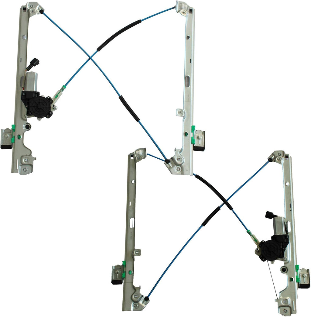 Front Left & Right Power Window Regulator with Motor Assembly Pack of 2 Q615475