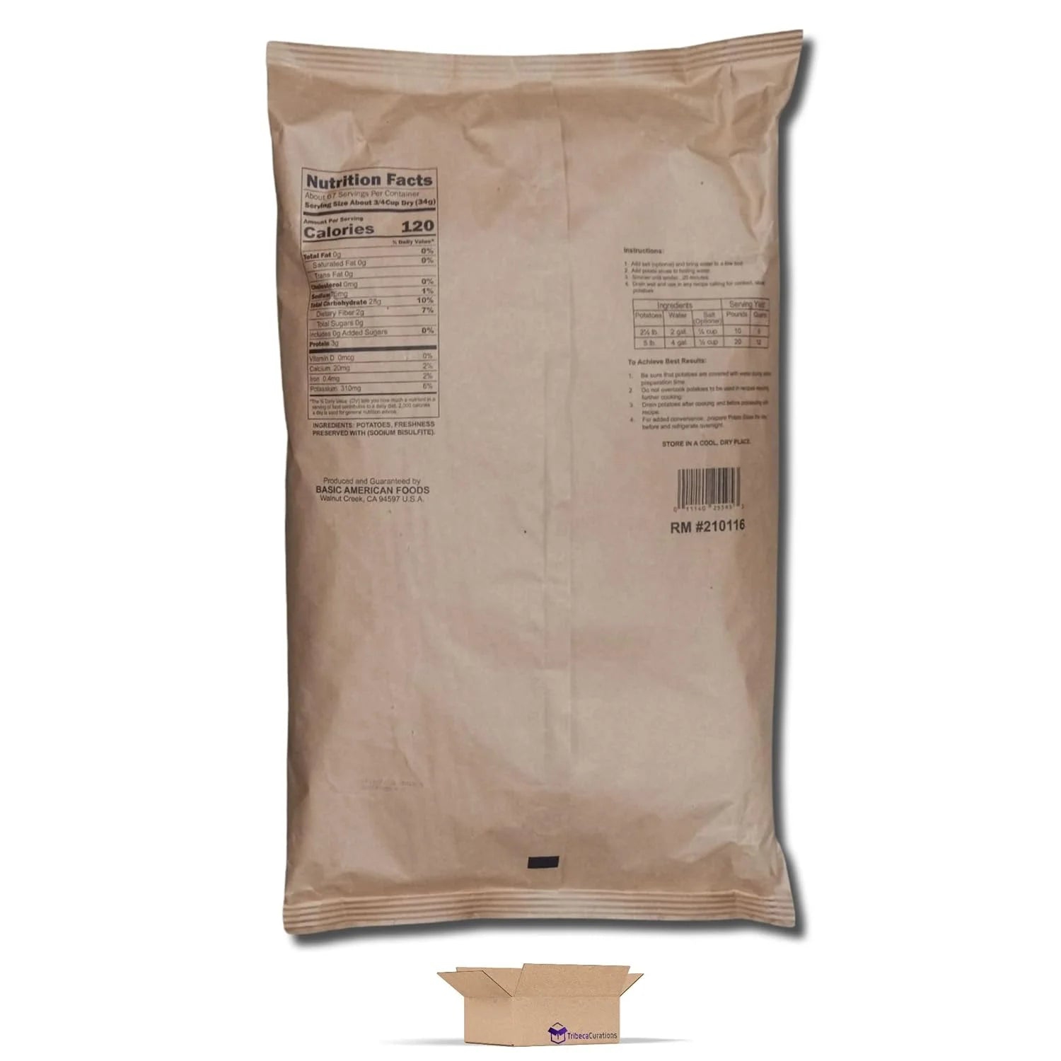 Dehydrated Potato Slices 5 Pound Bulk Bag B78365