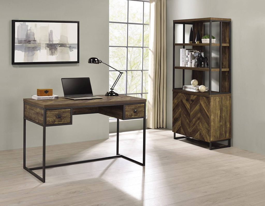 Rustic Oak Herringbone Writing Desk O71777
