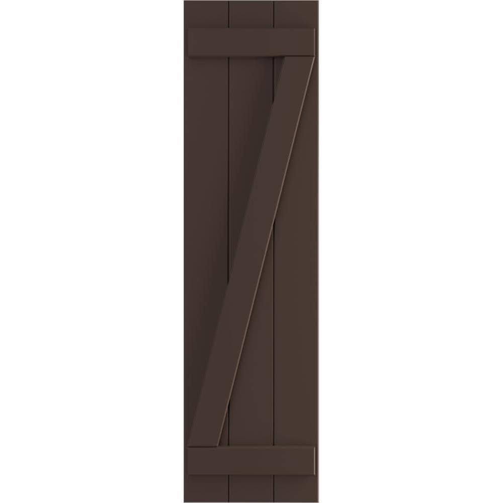 16-1/8x22 x 66x22 PVC Board and Batten Shutters, Raisin Brown (Per Pair) W47305