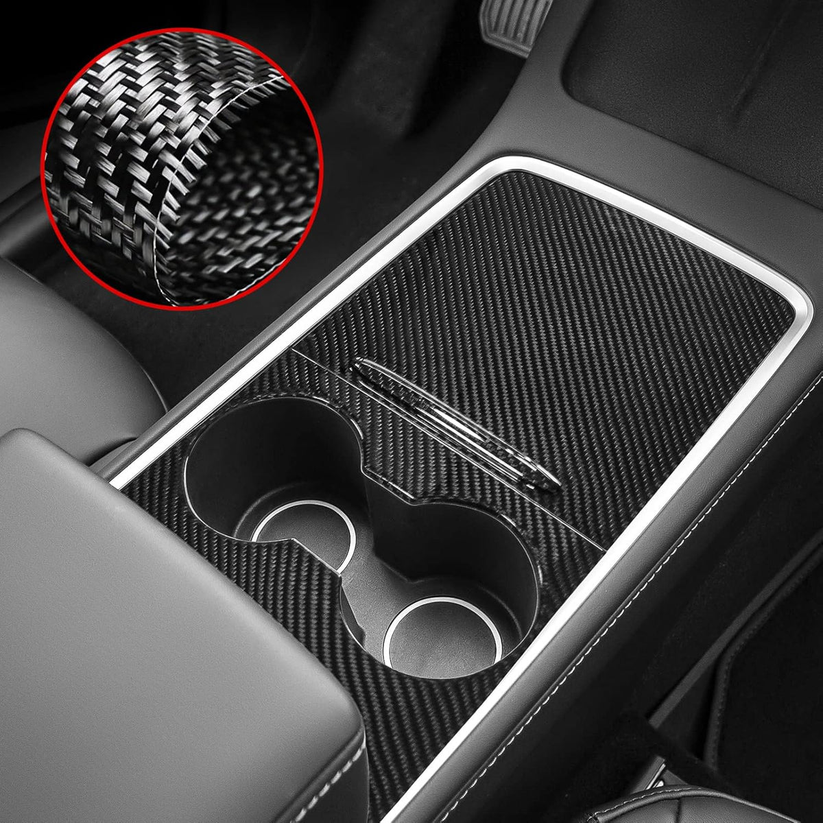 Carbon Fiber Center Console Wrap Kit for Tesla Model 3 Model Y A641673