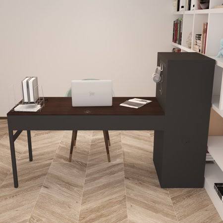 Computer Desk with File Cabinet and Drawers X5433
