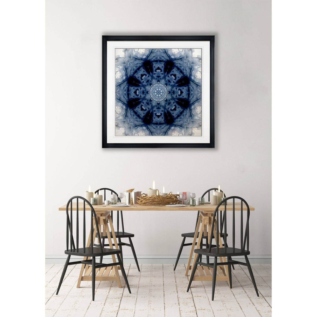 Indigo Framed Giclee Print 38x38 C7821