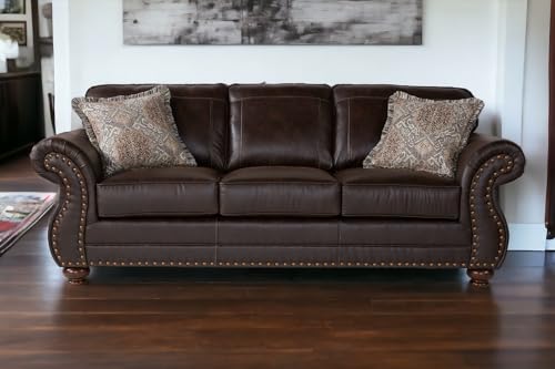 Brownie Faux Leather Sofa & Loveseat Set D5845