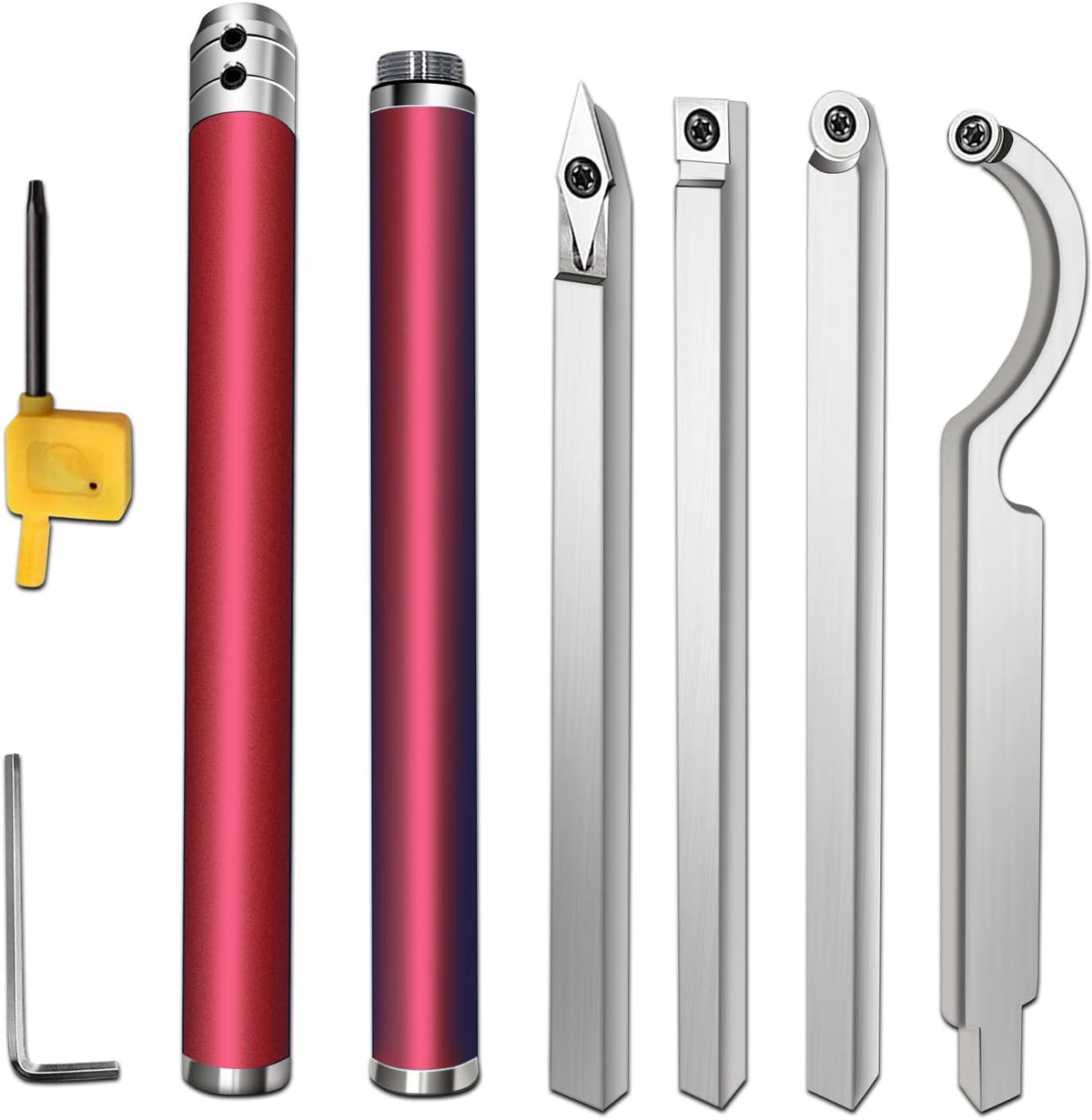 20 Pc Carbide Tipped Wood Lathe Turning Tools Set with Aluminum Carry Case Q267