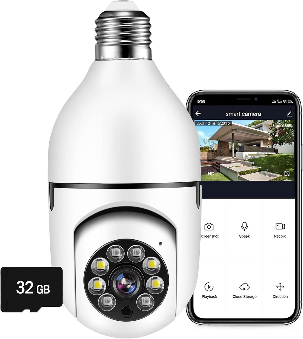 2 Pack 1080P PTZ WiFi Security Camera with 32 GB Micro SD Card B93882
