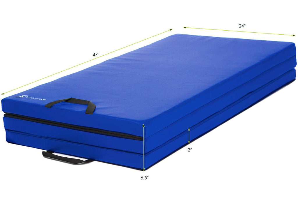 Black Tri-Fold Exercise Mat with Carrying Handles E230