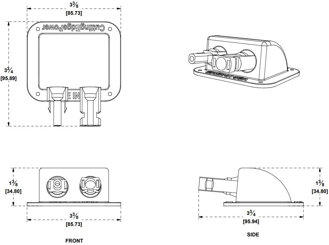 2ft 4 Ports Cable Wire Entry Housing for Solar Panels W13633