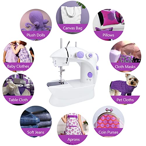 Mini Sewing Machine, Adjustable 2-Speed 2-Thread Portable Electric Sewing Machine with Foot Pedal C993
