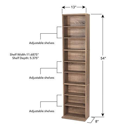 Weathered Oak Adjustable Media Cabinet D779