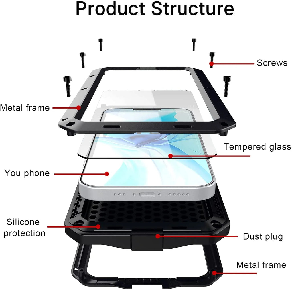Black Aluminum Heavy Duty iPhone 12 Pro Max Case U640