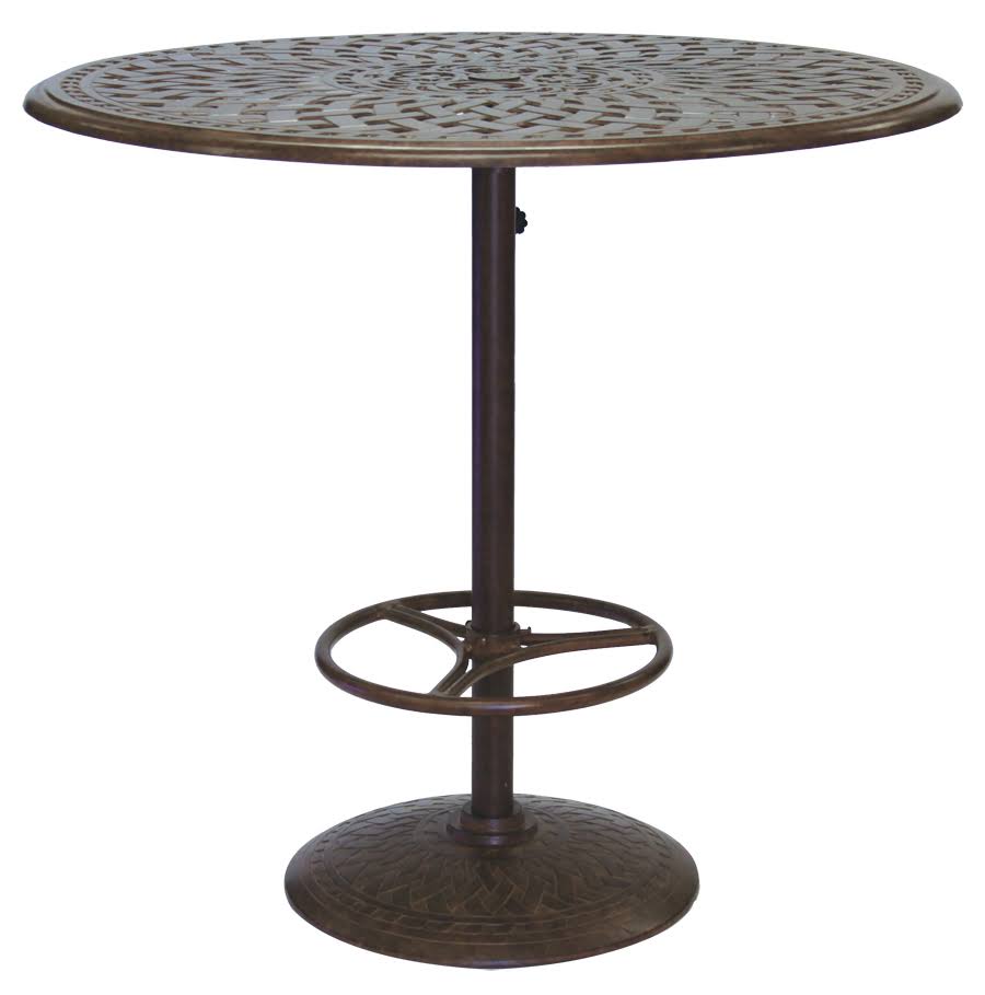 60 Cast Aluminum Round Bar Table F8151