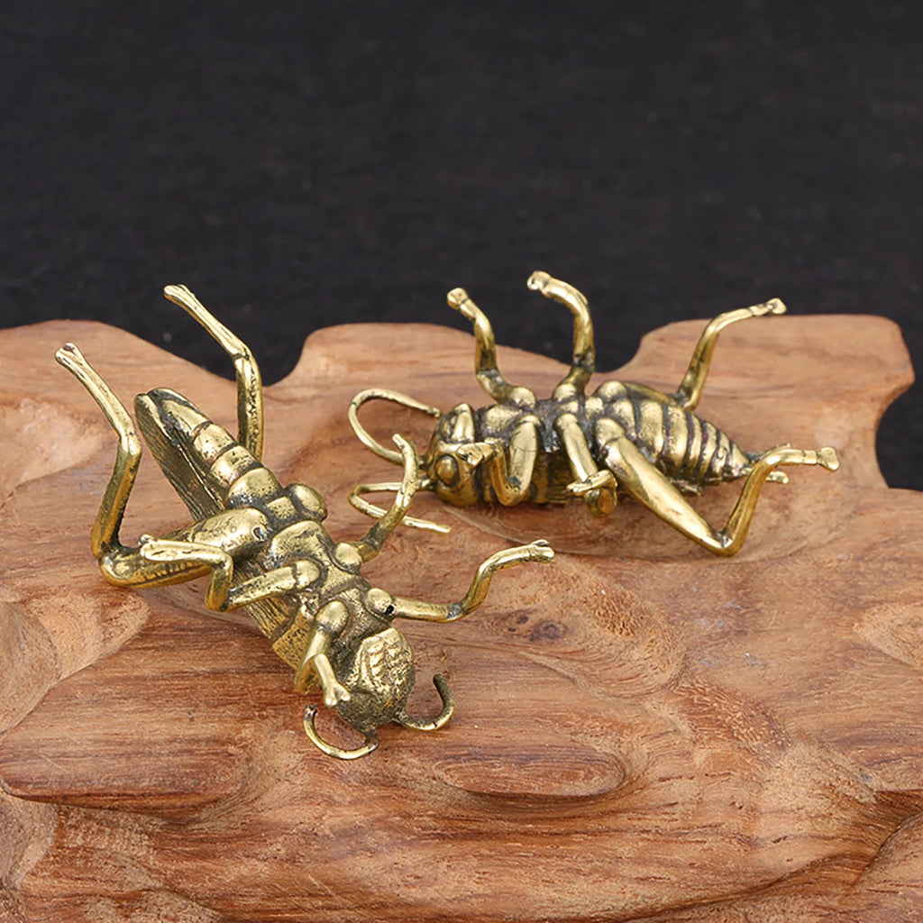 Brass Cricket Statue Desktop Ornament K6129