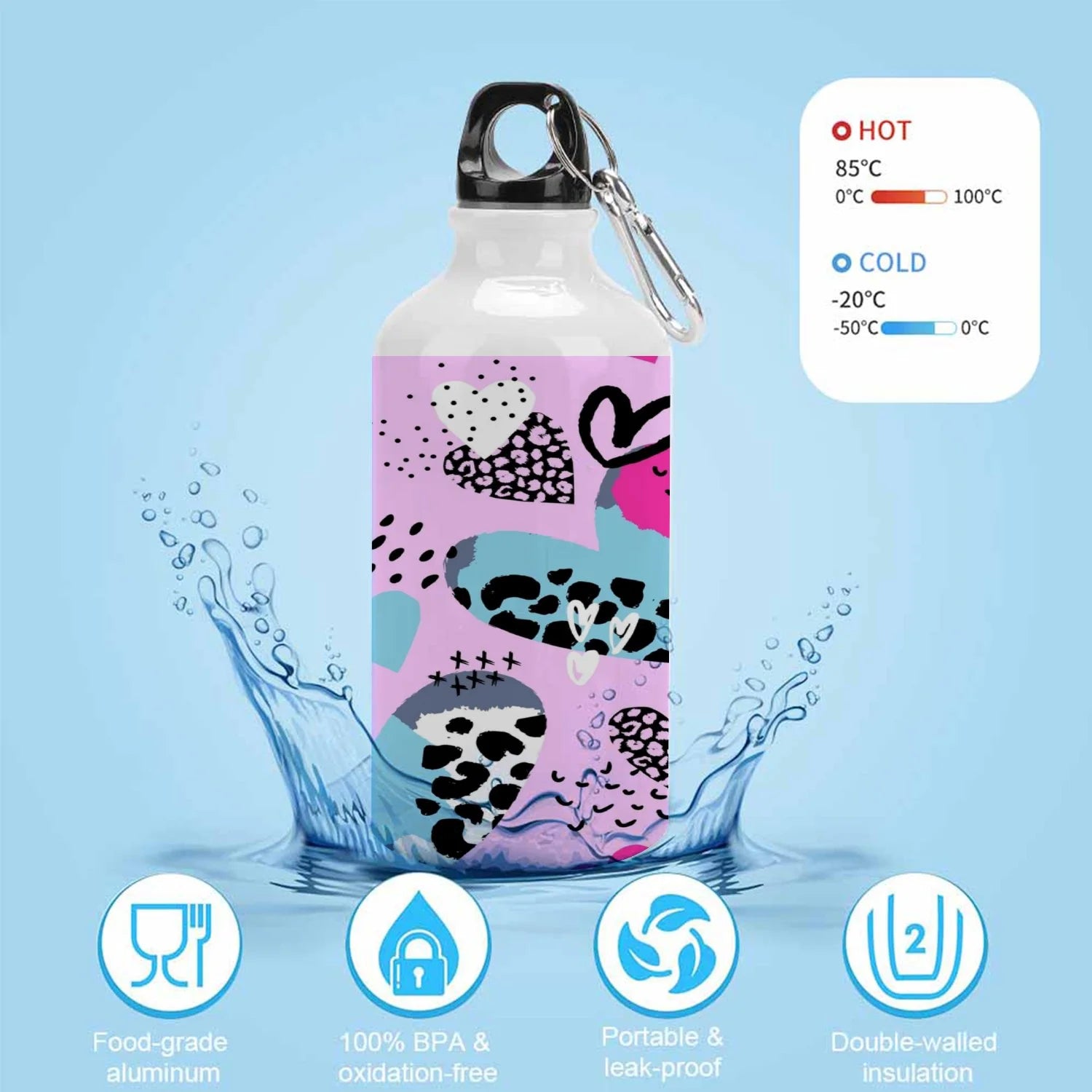 400ml Sport Aluminum Water Bottle with Twist Cap I687