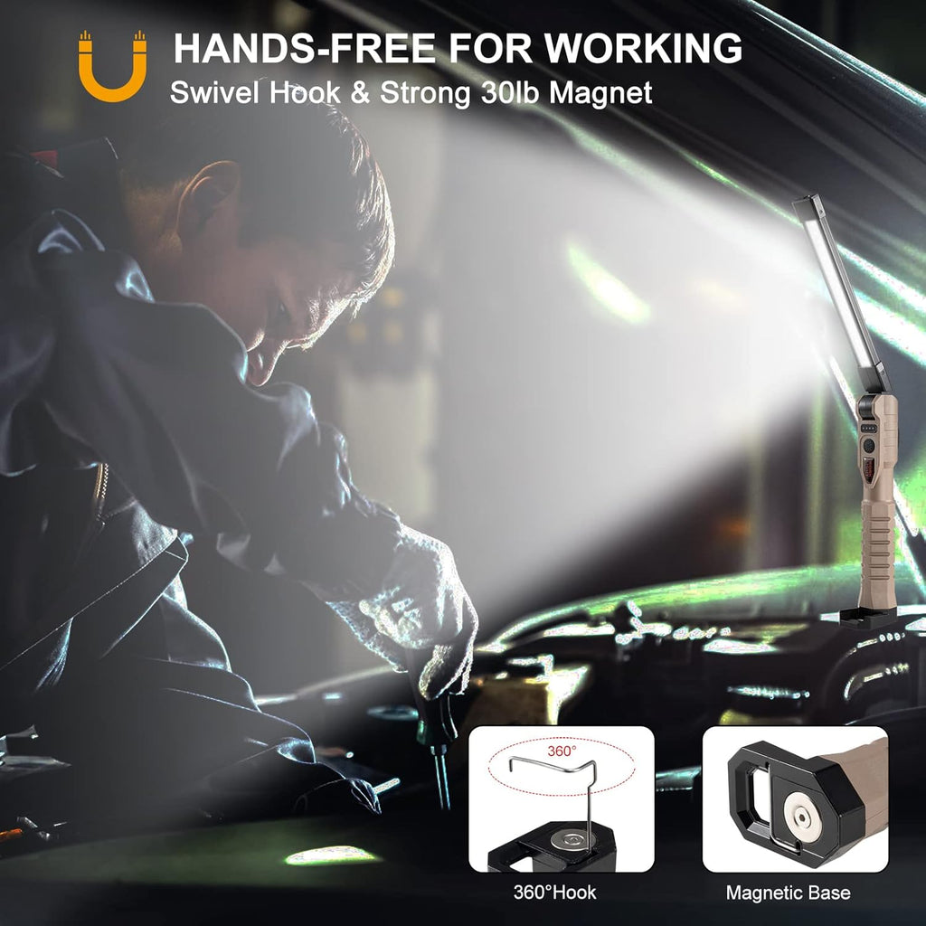 Rechargeable Foldable LED Work Light with Magnetic Base N6232