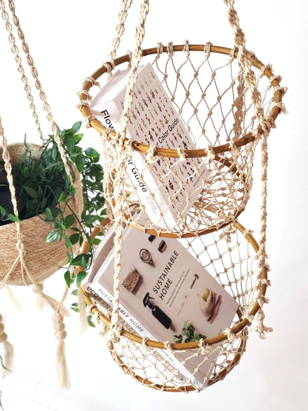 Brown Double Hanging Basket S354