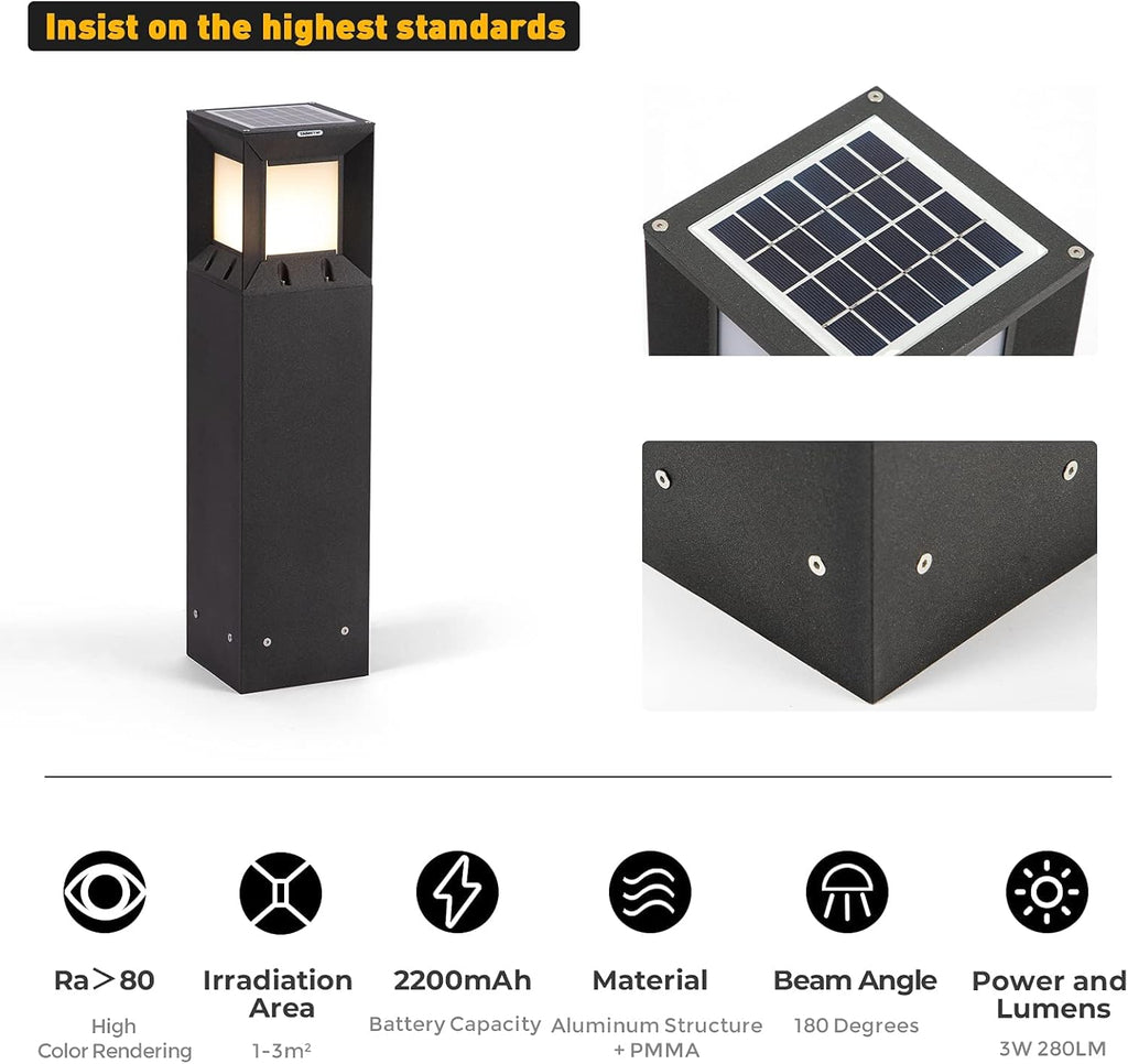 Solar Landscape Path Light, 32 Inches Outdoor Bollard Lighting Y79824