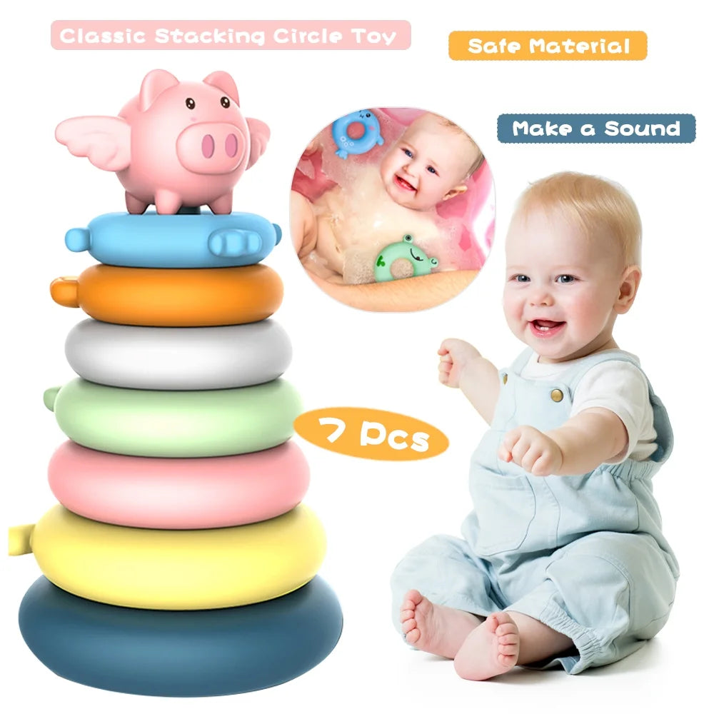 7 Pcs Stacking Rings Toy for Baby C89877