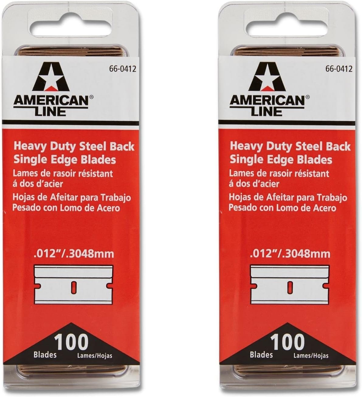 500-Pack 0.012 High Carbon Steel Single Edge Razor Blades V434
