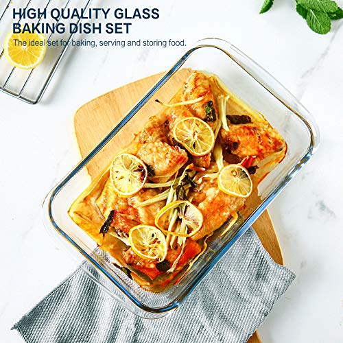 8-Piece Glass Baking Dish Set with Plastic Lids O83909