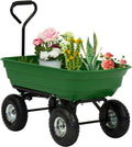 Green Steel Frame Utility Wagon with Pneumatic Tires 600-Pound Capacity C2541