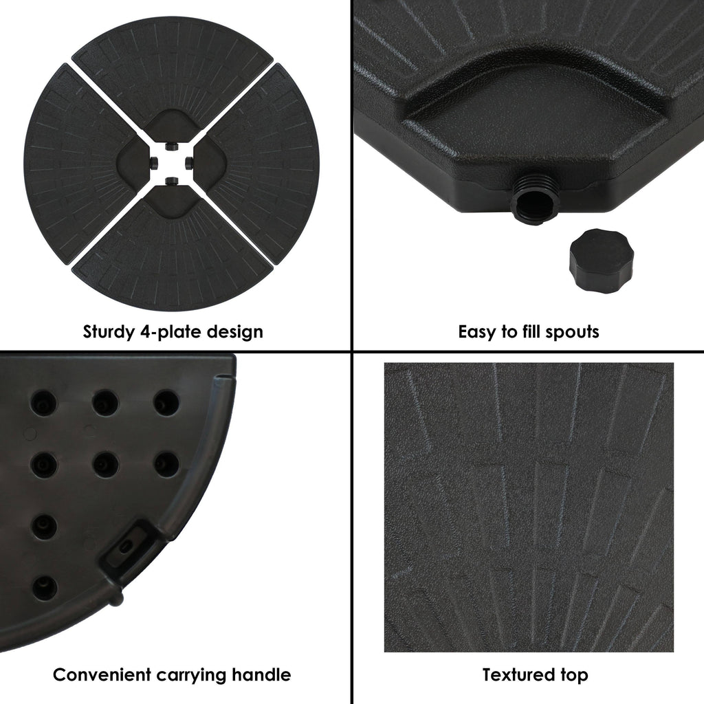 Black Cantilever Patio Umbrella Base Plate 4 Pk N377