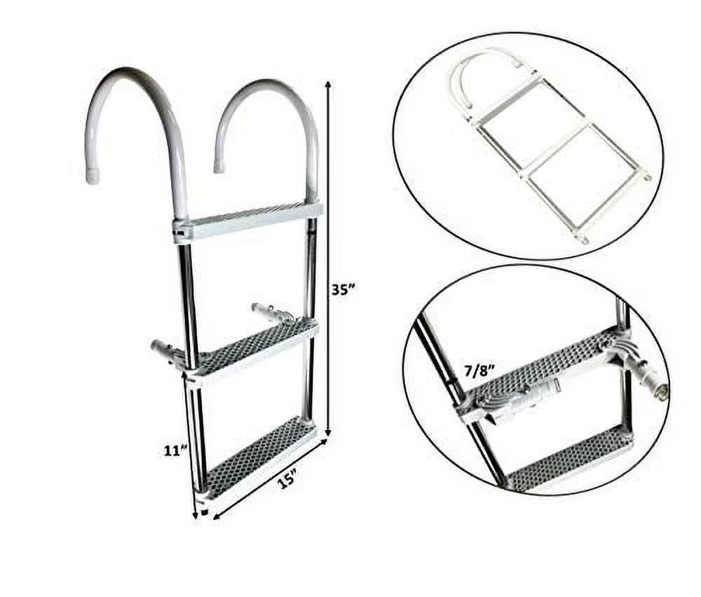 White 3 Steps Swim Boarding Ladder C7261
