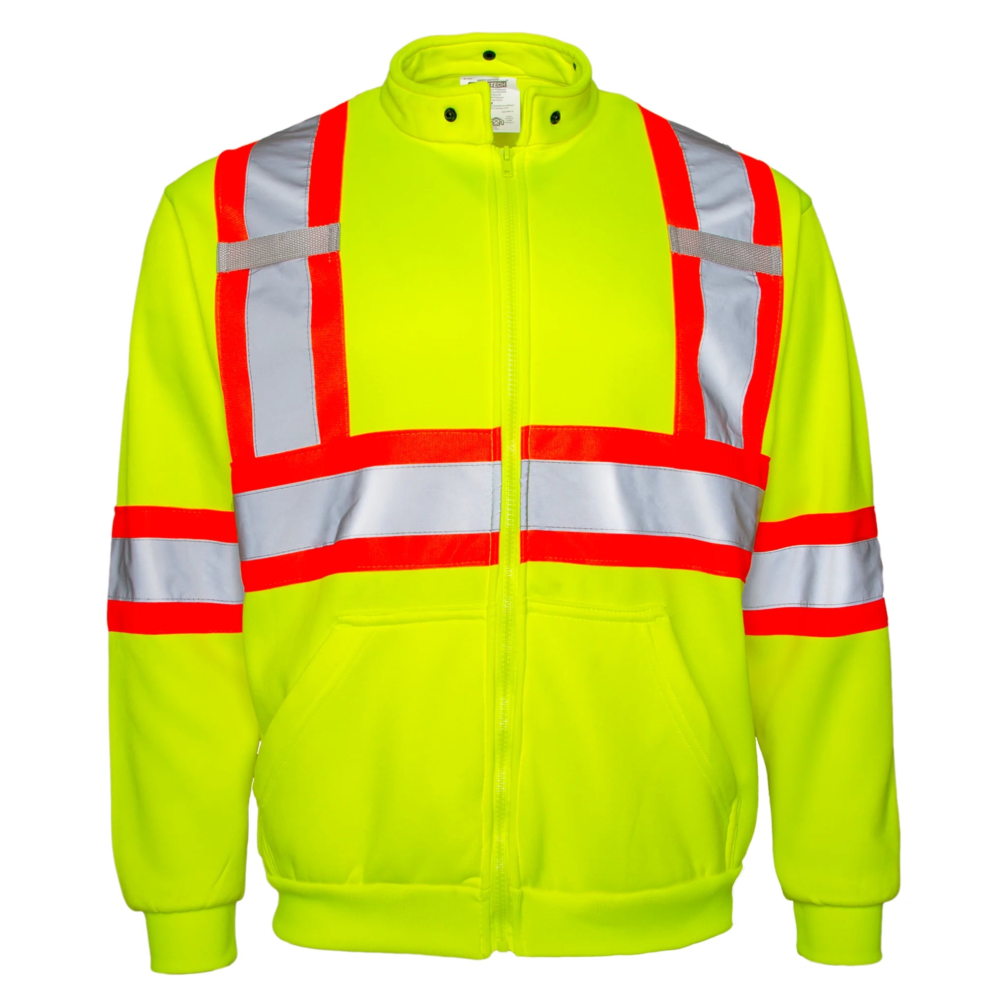 Hi-Vis Safety Full-Zip Hoodie, Yellow, L T20172