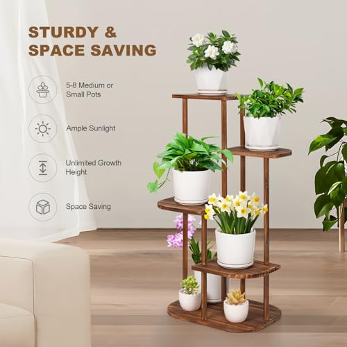 5 Tier Wood Plant Stand B575164