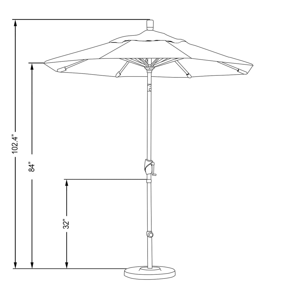 Matte White Aluminum Patio Umbrella in Straw Olefin V26319