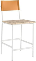 Faux Leather Counter Stool in White and Black J3743