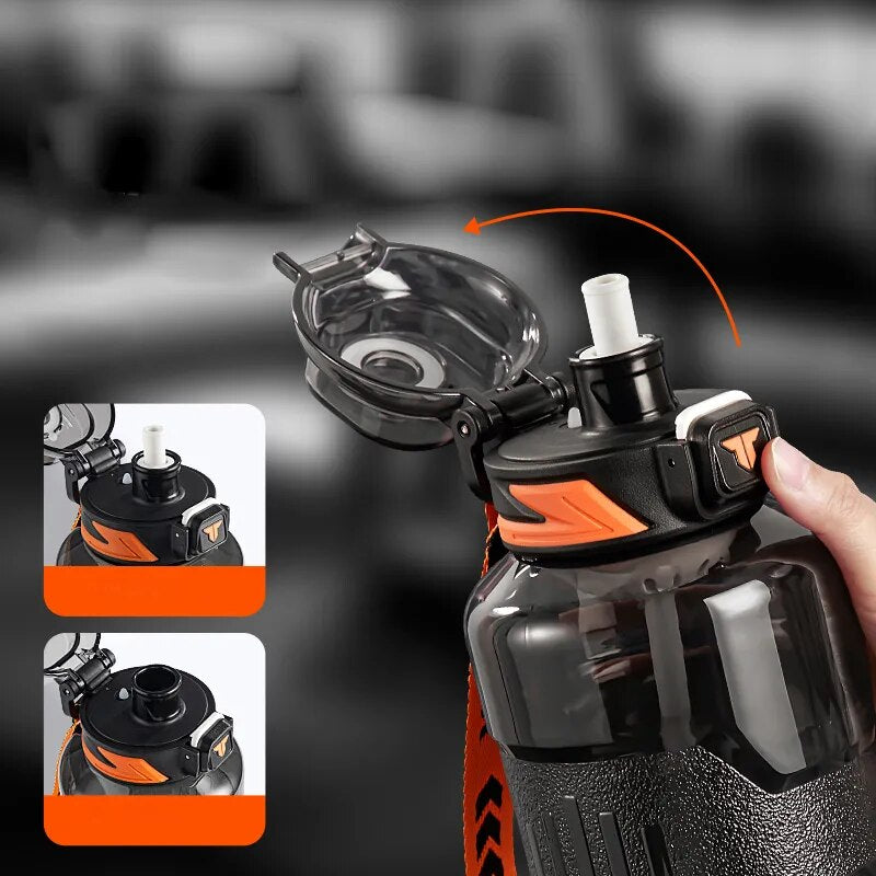 1500ml Tritan Black Sports Water Bottle with Tea Strainer L15515