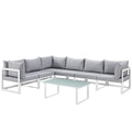 White Grey Fabric Outdoor Patio Sectional Sofa Set W1658