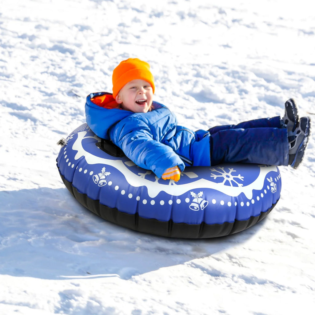 Blue 47 Inch Inflatable Snow Sled with Handles C692