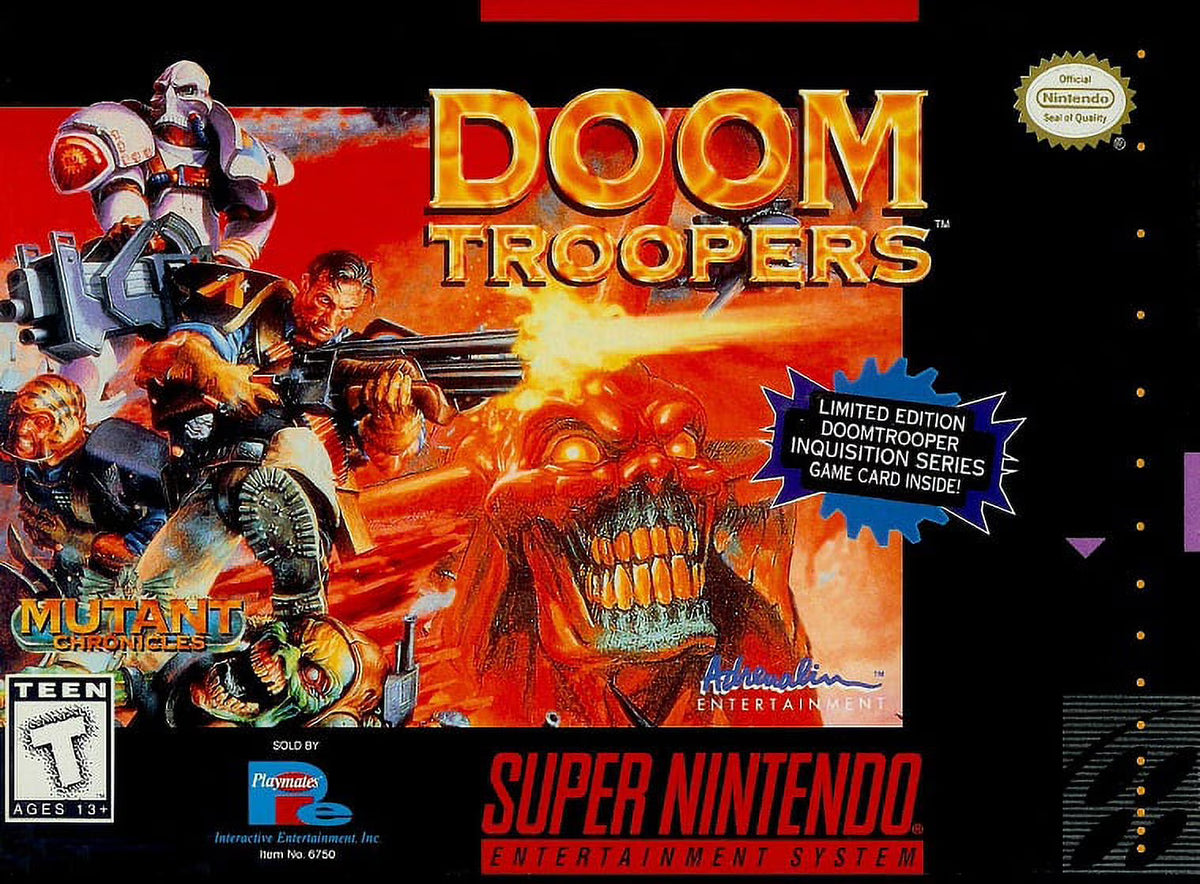 Restored Doom Troopers SNES Shooter Game I324