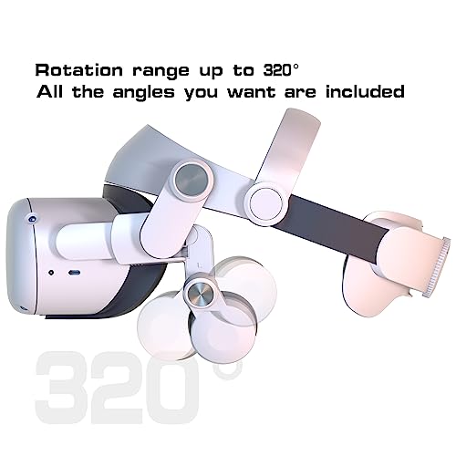 White Headphones + Headband Adjustable Head Strap for Meta Quest 2 A8201