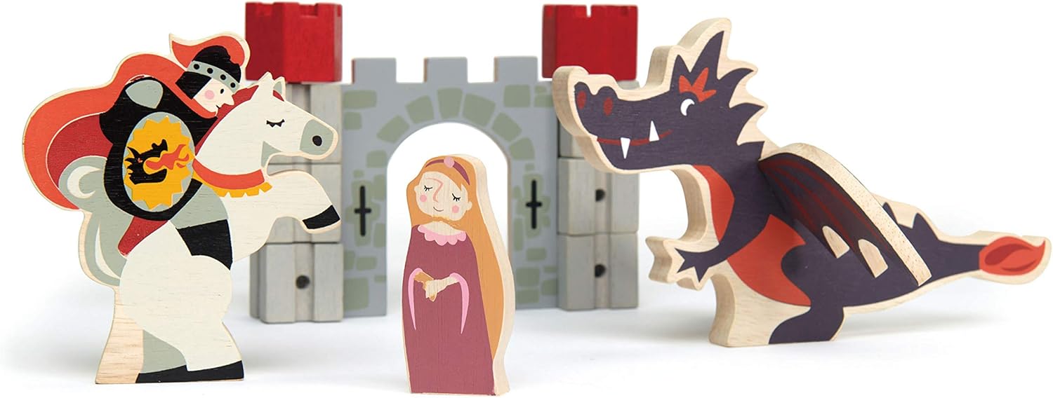 Wooden Medieval Castle Set for Toddlers, Pack of 2 T84019