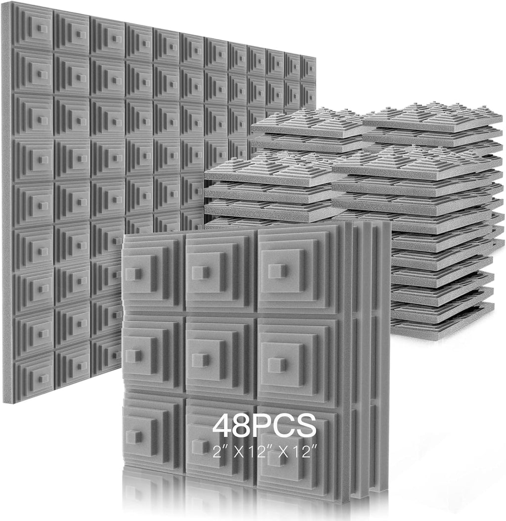 24 Pack Acoustic Foam Panels 2" x 12" x 12" V8127