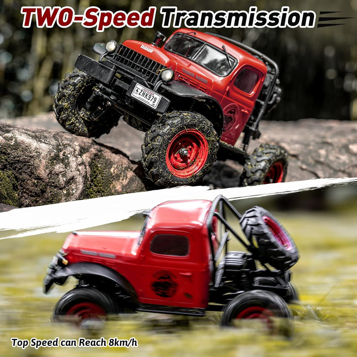 1/24 Scale 4WD RC Crawler Car (Red) I29386