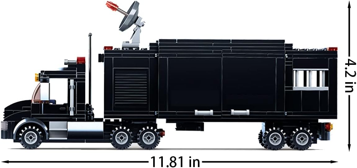 City Police Mobile Command Center Truck Building Blocks Car (540 PCS), City Police Station Building Sets, Model Toys Pack of 2 J915868