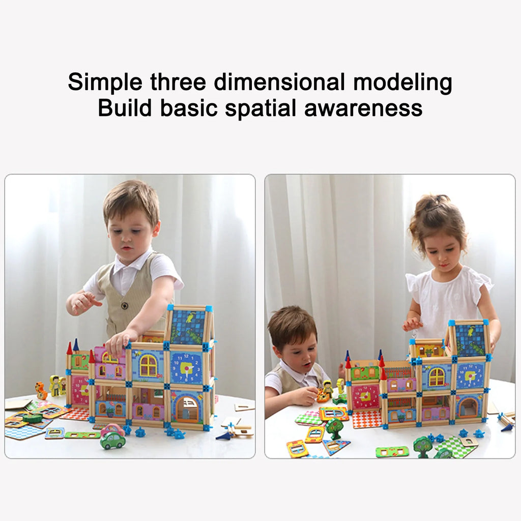 Wooden Building Blocks Set Educational Toy W1334