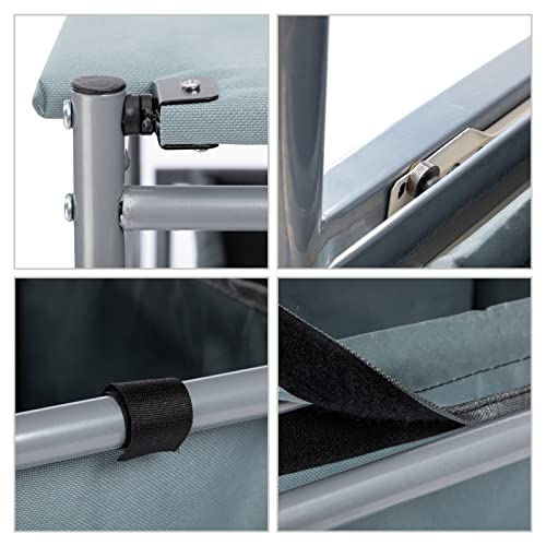 Blue Grey Rolling Laundry Sorter with Ironing Board and 3-Bag L3043