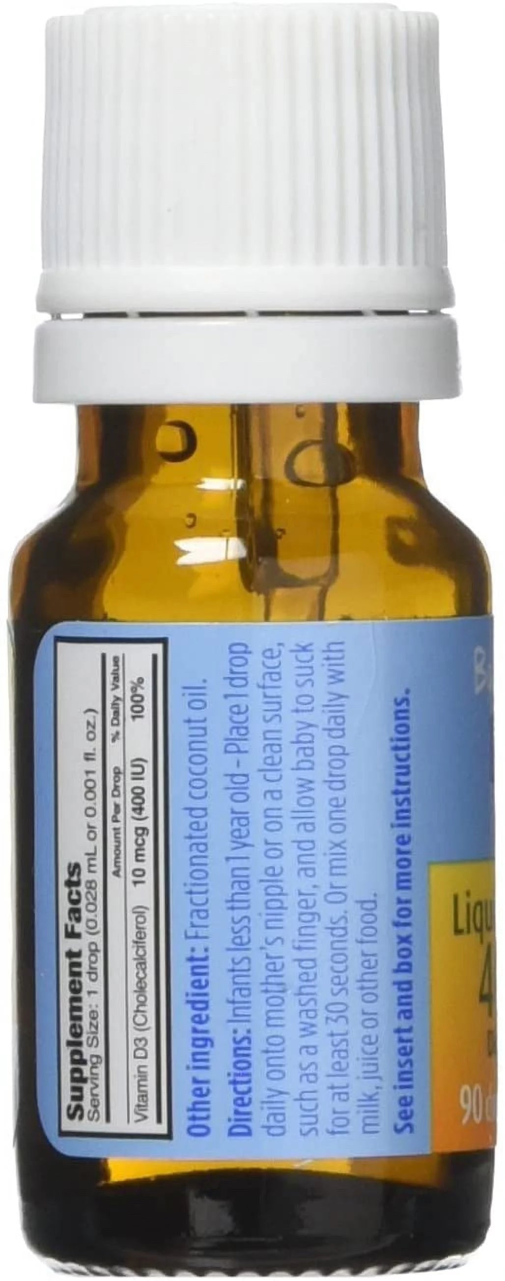 Liquid Vitamin D3 400 IU/Drop, 90 Drops-3 Pack W7762