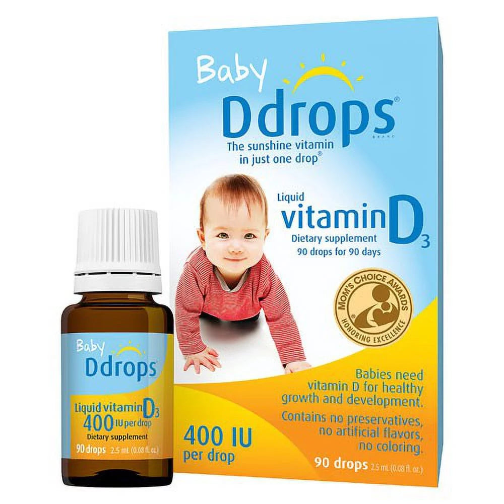 Liquid Vitamin D3 400 IU/Drop, 90 Drops-3 Pack W7762