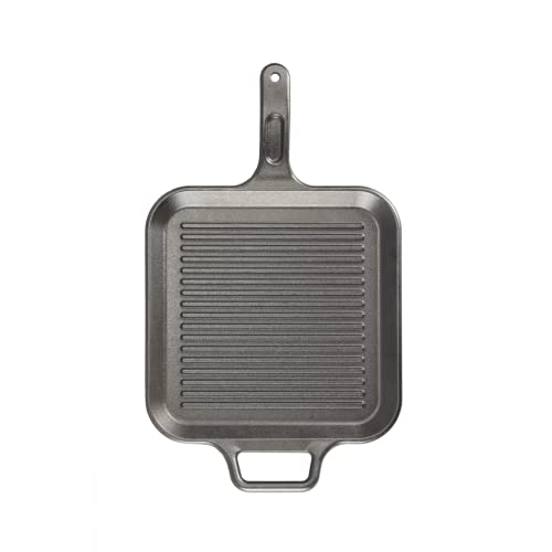 12 Inch Seasoned Cast Iron Grill Pan with Loop Handles T881853