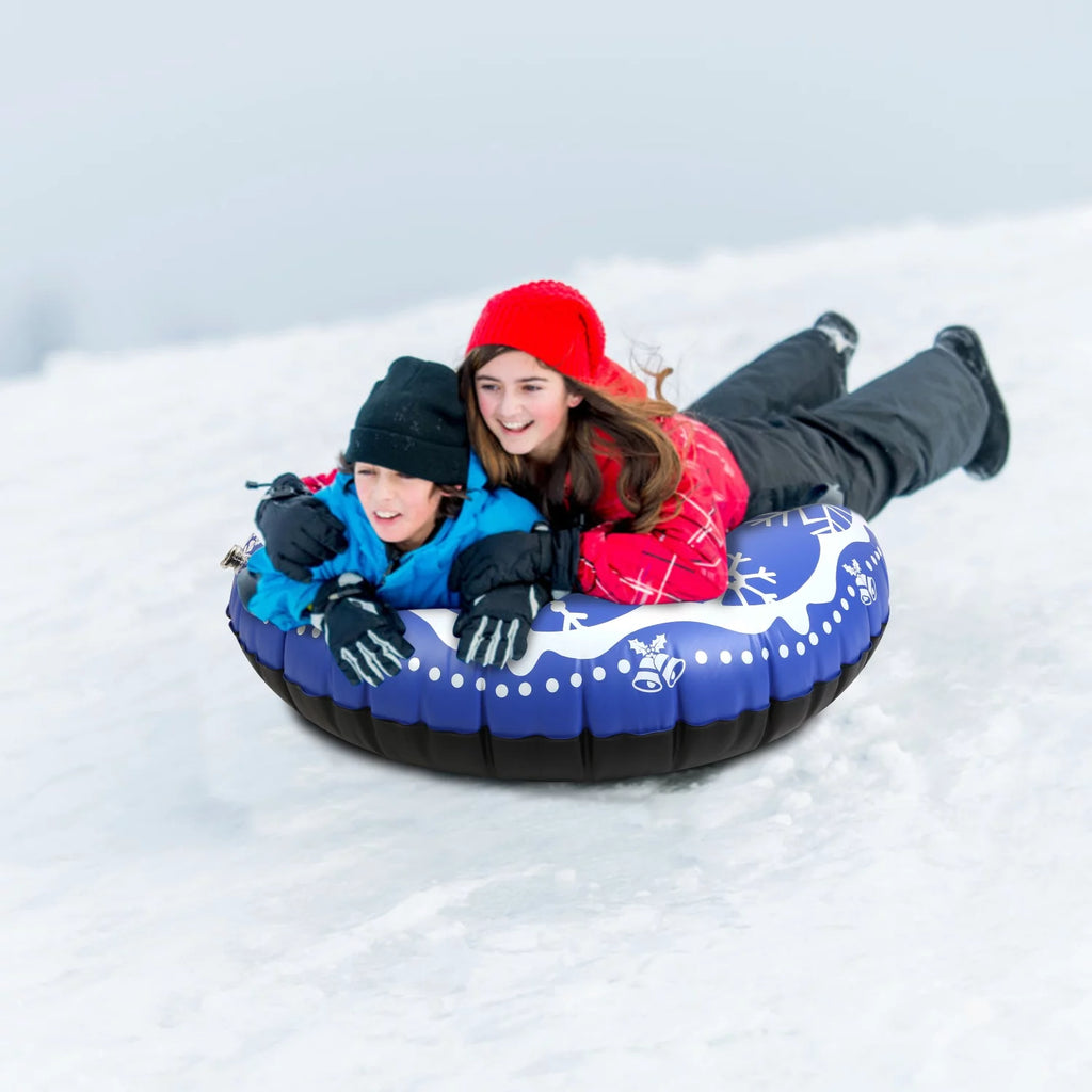 Blue 47 Inch Inflatable Snow Sled with Handles C692