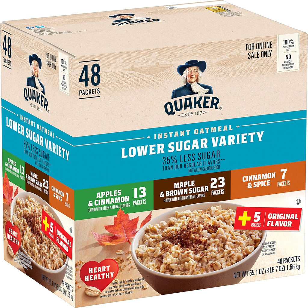 Lower Sugar Instant Oatmeal Variety Pack, 48 Count Z35785