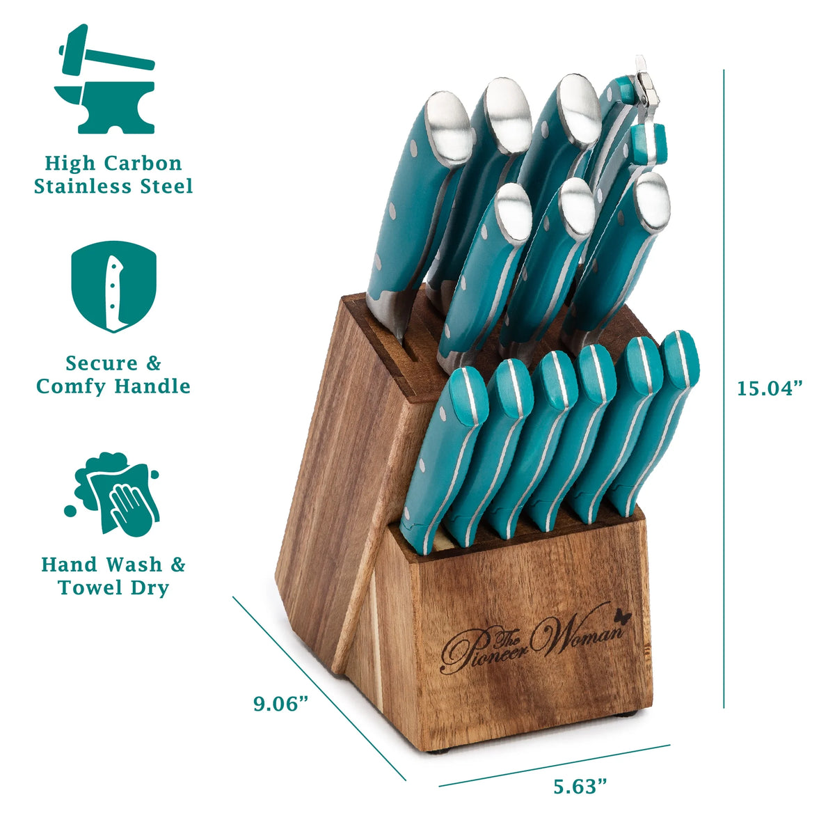 14-Piece Stainless Steel Knife Block Set J95834