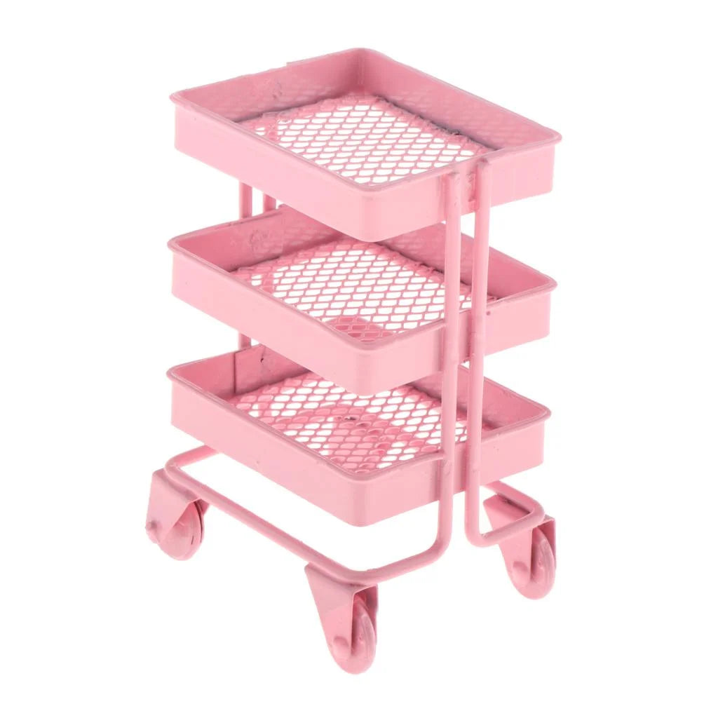 Mini 3 Tier Storage Shelf Dollhouse Decor Accessory O20400