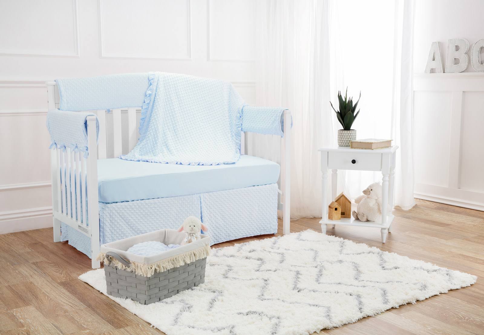 6 Piece Blue Crib Bedding Set E457178